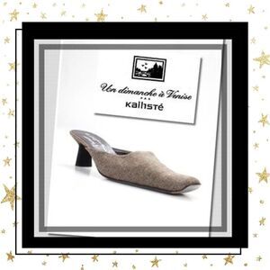 Kalliste Canvas Leather Kitten Heel Mules EU 38 8